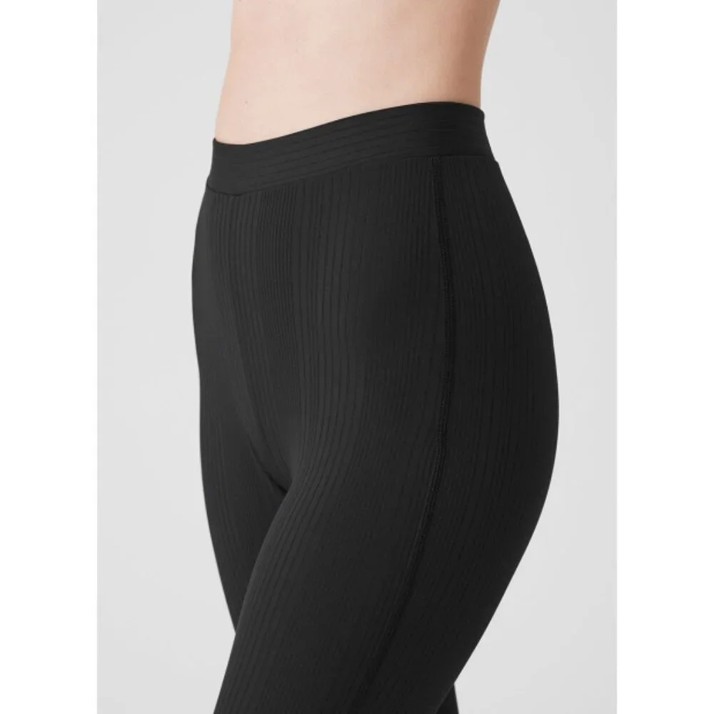 Alo Airlift High-Waist 7/8 Run It Back Leggings Black Ribbed Hi-Rise Tights S